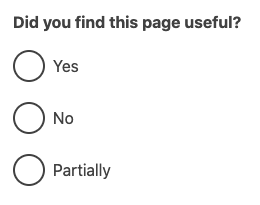 3 radio buttons Yes, No, Partially